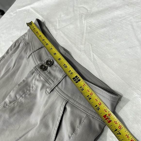 Prana nylon hiking pants size 8 women’s light gray roll up to Capri - Picture 11 of 16